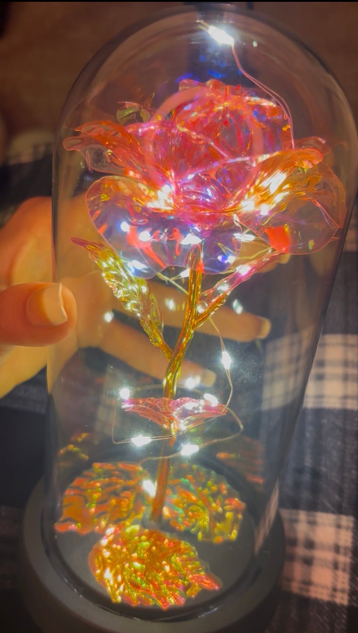 🌹 Eternal LED Rose in Clear Dome – soreni